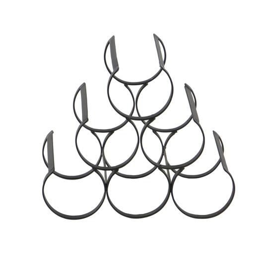 10" Black Metal Industrial Wine Holder Rack